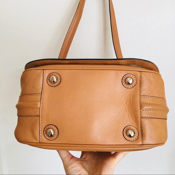 Reiss Tan Leather Chain Strap Shoulder Bag - Picture 6 of 14